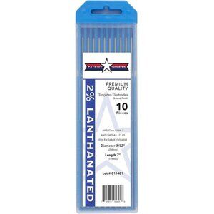 2% Lanthanated TIG Welding Tungsten Electrodes 3/32” x 7” 10-Pack